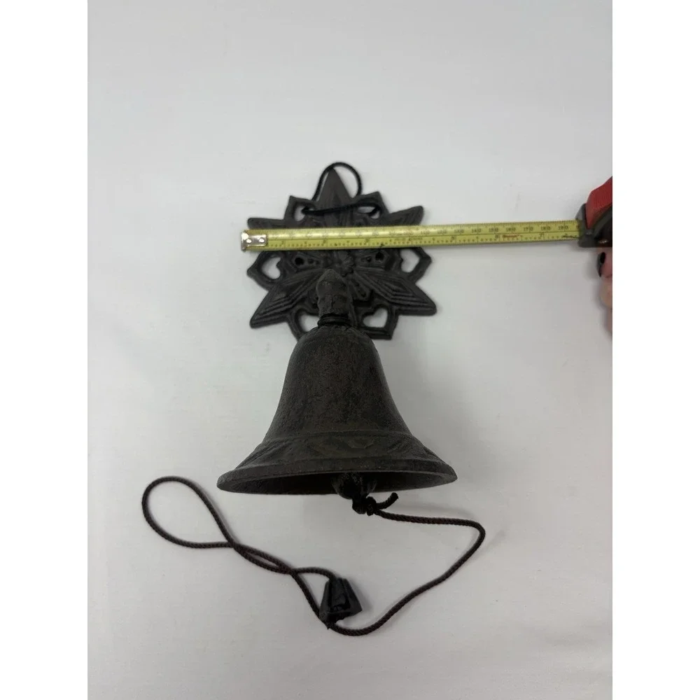 Farmhouse Outdoor Dinner Bell Rustic Snowflake Cast Iron Wall Mounted Ornate